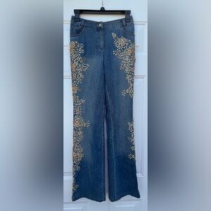 Escada Blue Embellished Jeans